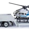 Siku Transport & Beladung|Polizei*Tieflader mit Helikopter